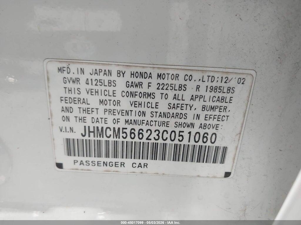 JHMCM56623C051060 2003 HONDA ACCORD photo no. 9