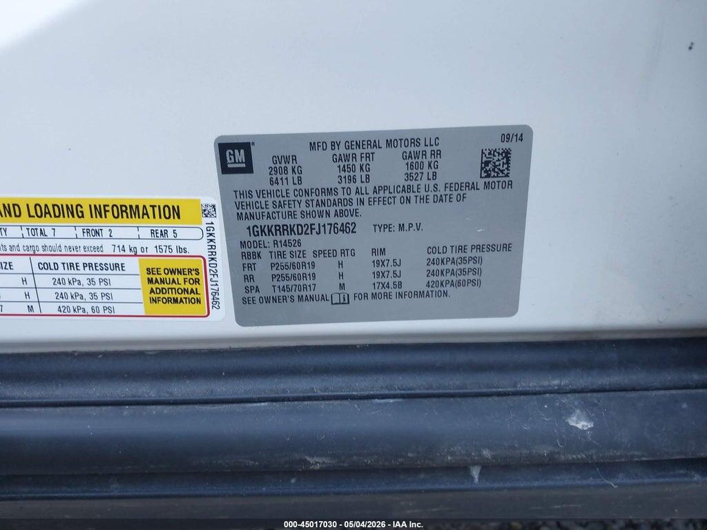 1GKKRRKD2FJ176462 2015 GMC ACADIA photo no. 9