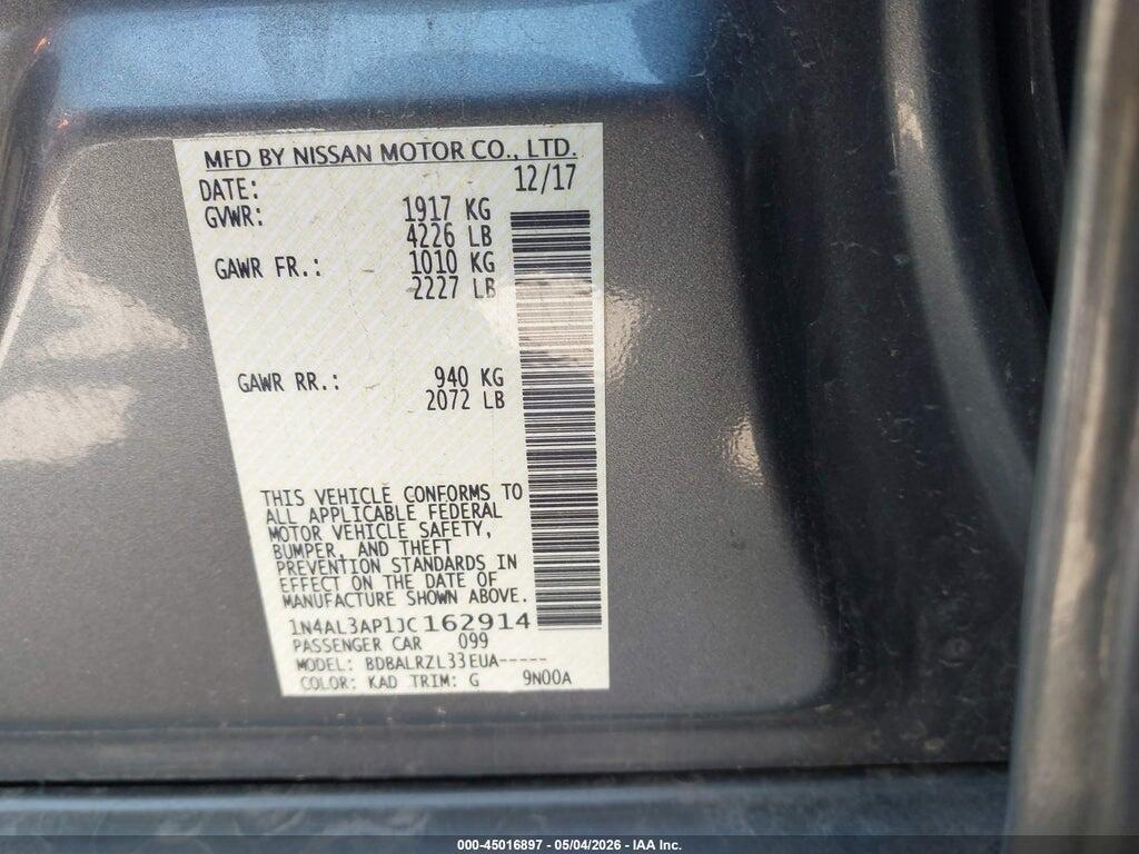 1N4AL3AP1JC162914 2018 NISSAN ALTIMA photo no. 9