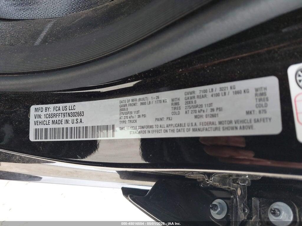 1C6SRFFT9TN302663 2026 RAM 1500 photo no. 9