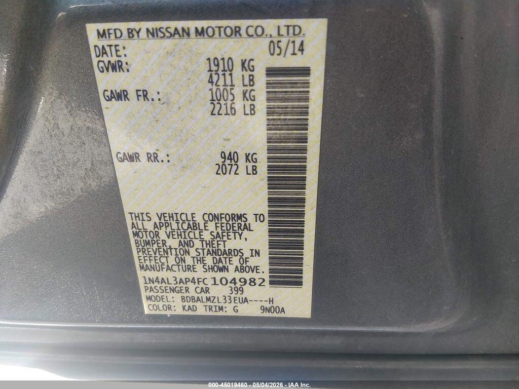 1N4AL3AP4FC104982 2015 NISSAN ALTIMA photo no. 9