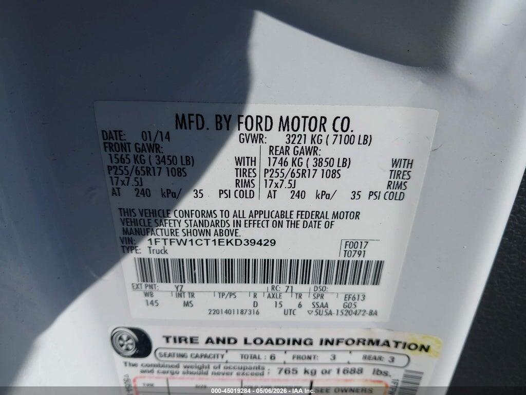 1FTFW1CT1EKD39429 2014 FORD F-150 photo no. 9