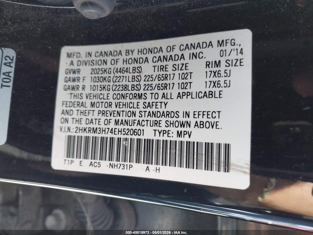 2HKRM3H74EH520601 2014 HONDA CR-V photo no. 9