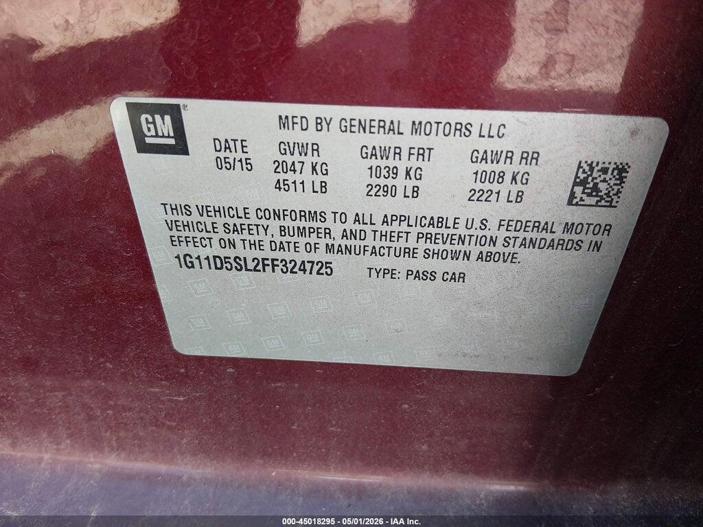 1G11D5SL2FF324725 2015 CHEVROLET MALIBU photo no. 9