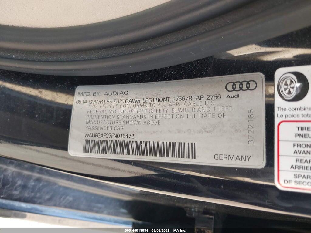 WAUFGAFC7FN015472 2015 AUDI A6 photo no. 9