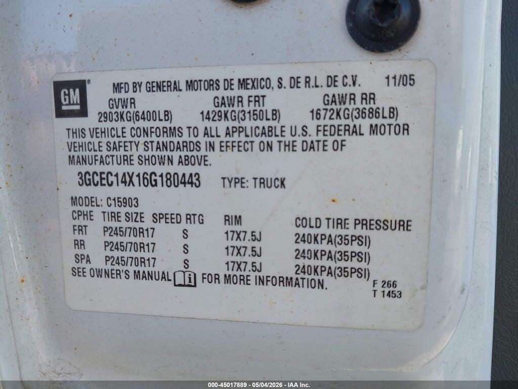 3GCEC14X16G180443 2006 CHEVROLET SILVERADO 1500 photo no. 9