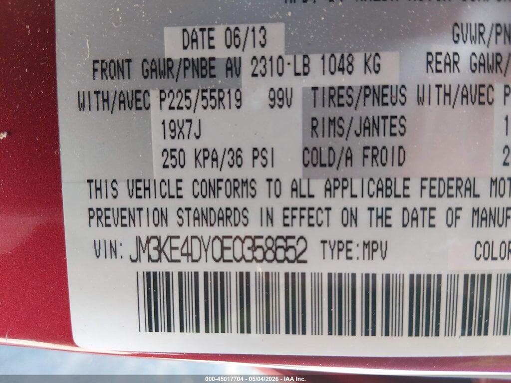 JM3KE4DY0E0358652 2014 MAZDA CX-5 photo no. 9