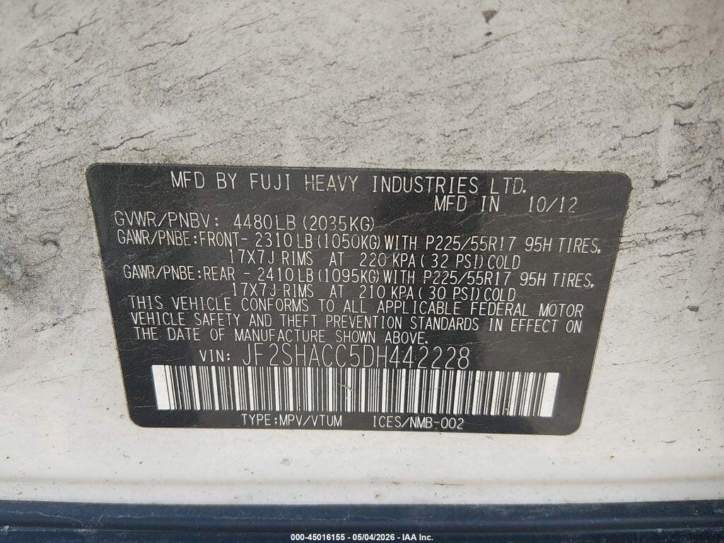 JF2SHACC5DH442228 2013 SUBARU FORESTER photo no. 9