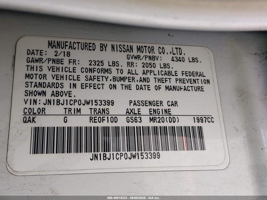 JN1BJ1CP0JW153399 2018 NISSAN ROGUE SPORT photo no. 9