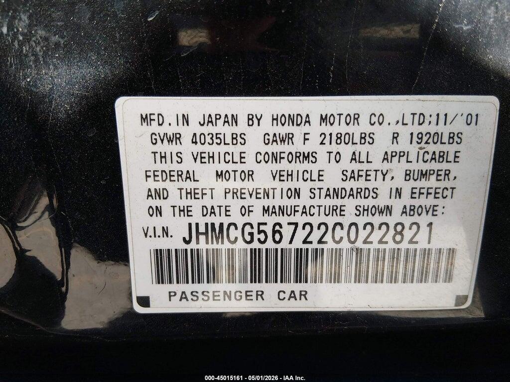 JHMCG56722C022821 2002 HONDA ACCORD photo no. 9