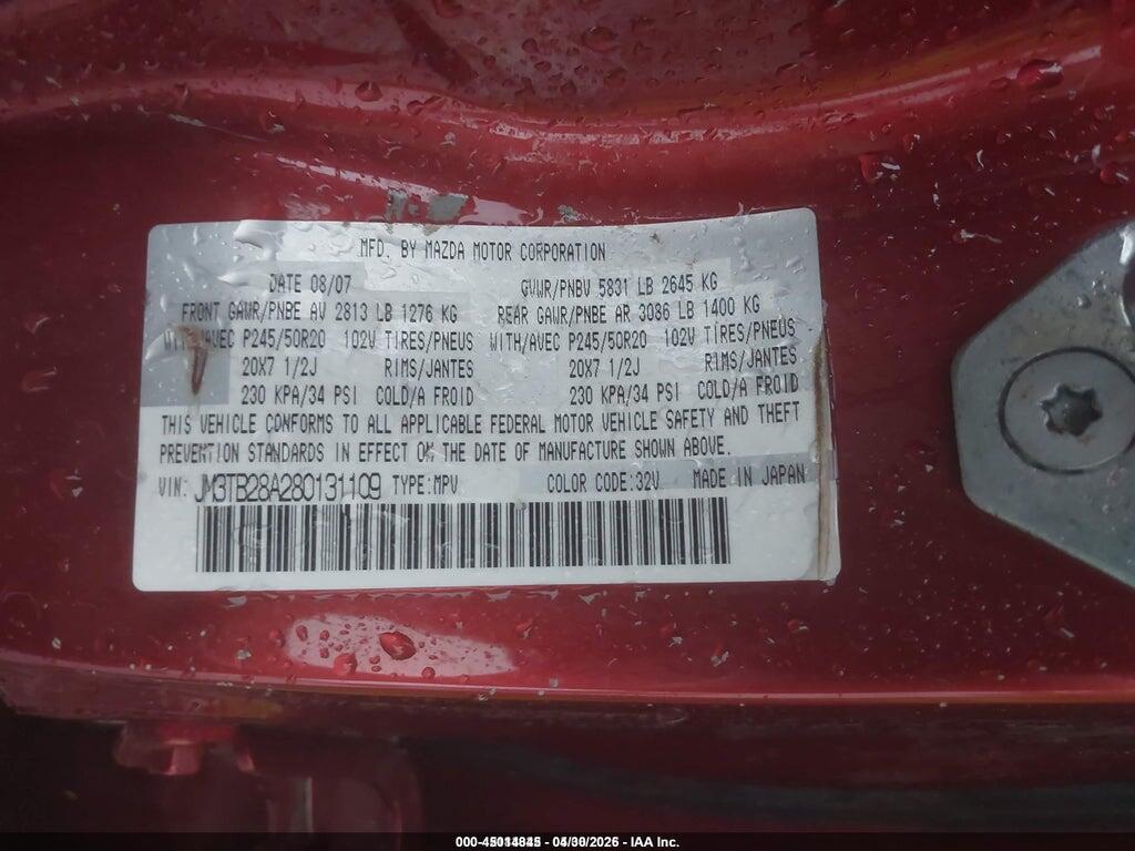JM3TB28A280131109 2008 MAZDA CX-9 photo no. 9