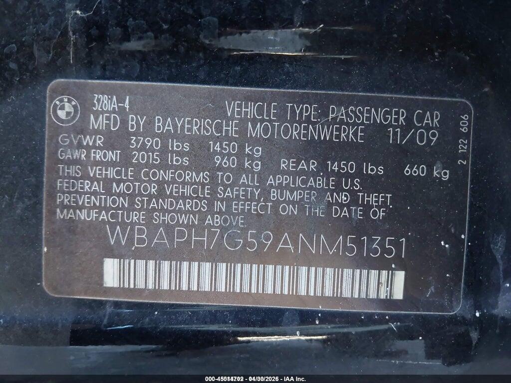 WBAPH7G59ANM51351 2010 BMW 328I photo no. 9