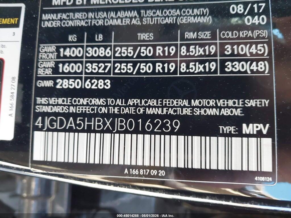 4JGDA5HBXJB016239 2018 MERCEDES-BENZ GLE 350 photo no. 9