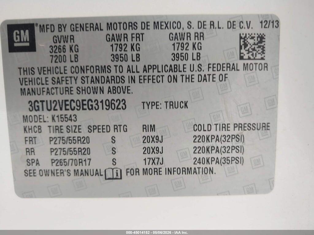 3GTU2VEC9EG319623 2014 GMC SIERRA 1500 photo no. 9