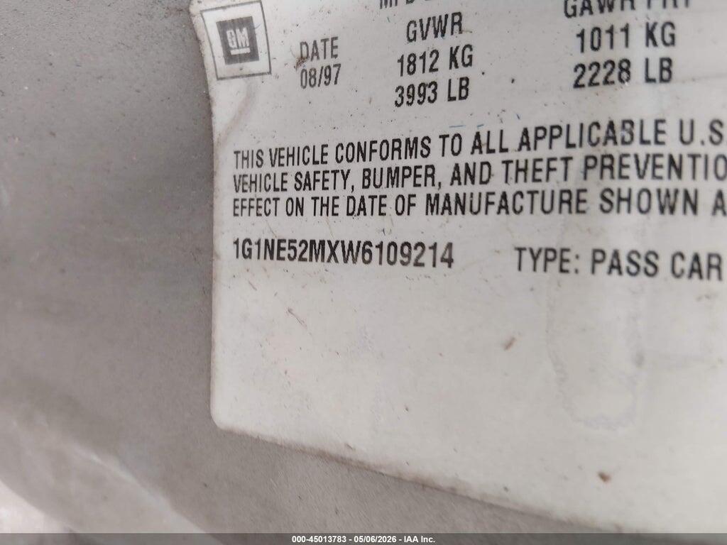 1G1NE52MXW6109214 1998 CHEVROLET MALIBU photo no. 9