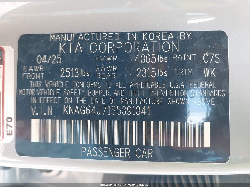 KNAG64J71S5391341 2025 KIA K5 photo no. 9