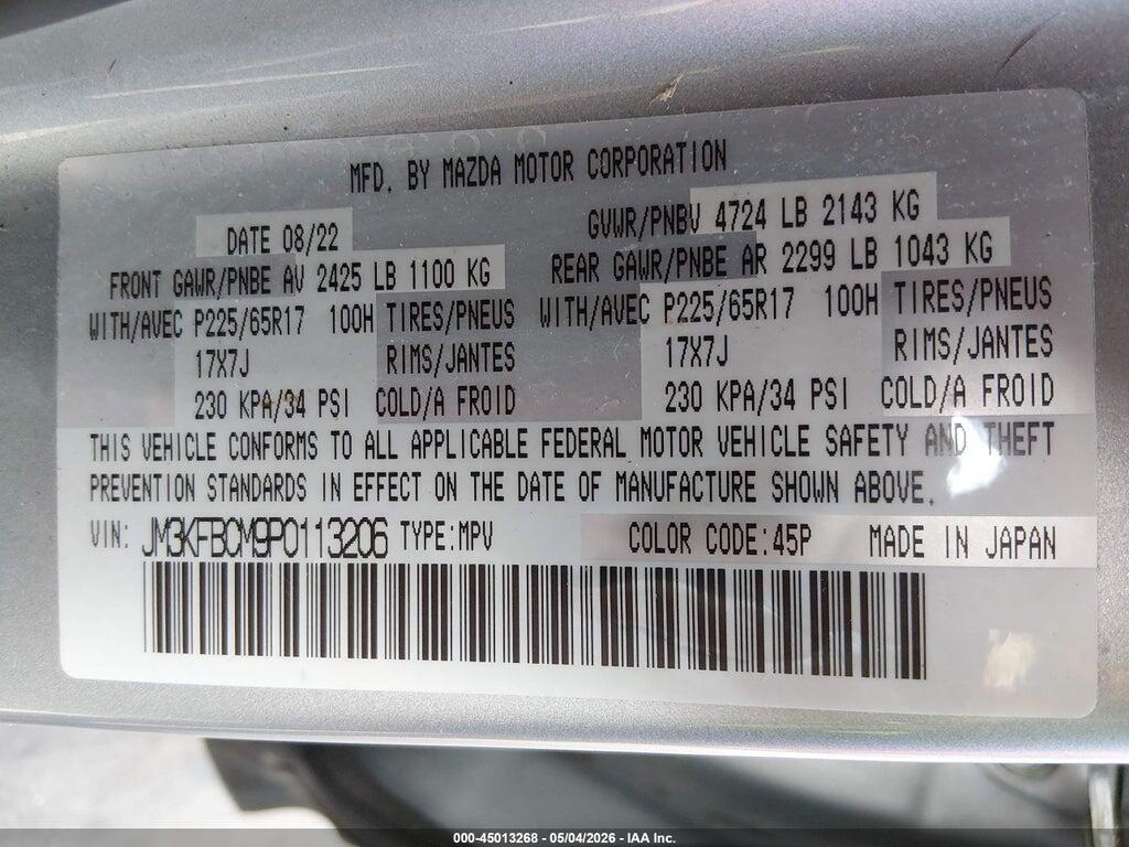 JM3KFBCM9P0113206 2023 MAZDA CX-5 photo no. 9