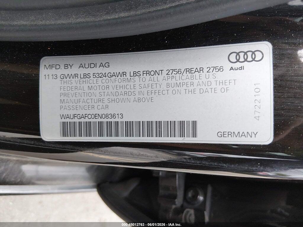 WAUFGAFC0EN083613 2014 AUDI A6 photo no. 9