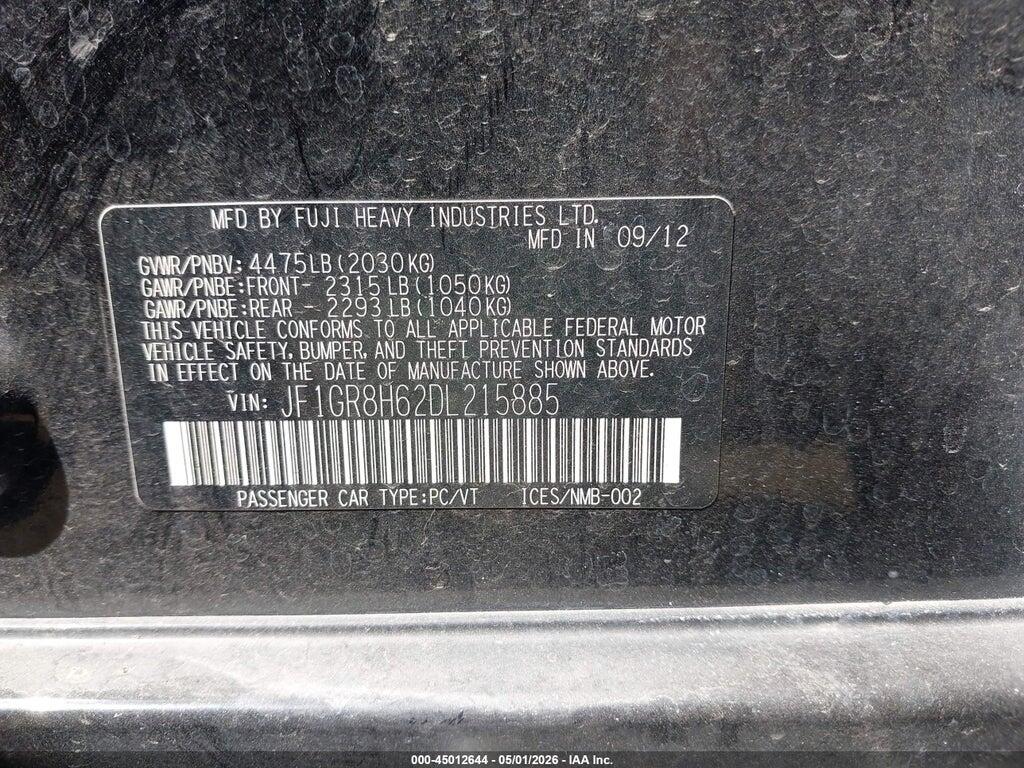 JF1GR8H62DL215885 2013 SUBARU IMPREZA WRX photo no. 9