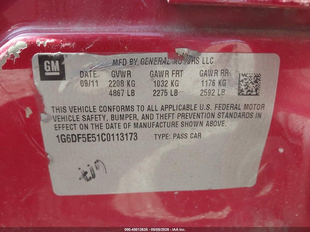 1G6DF5E51C0113173 2012 CADILLAC CTS photo no. 9