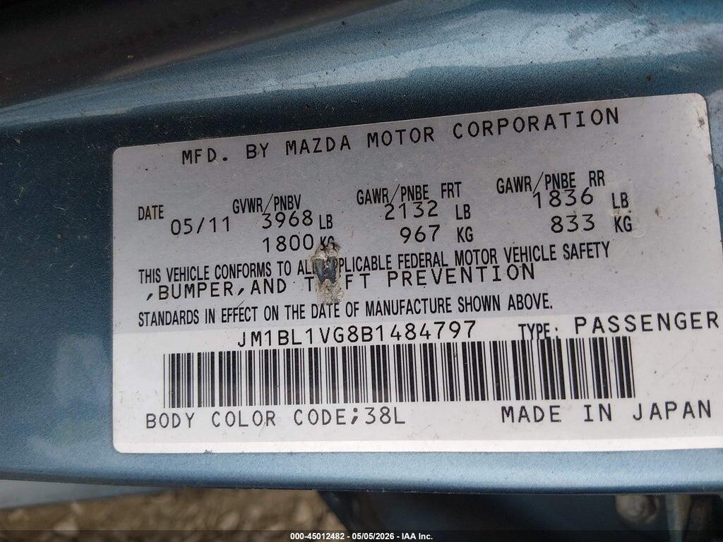 JM1BL1VG8B1484797 2011 MAZDA MAZDA3 photo no. 9