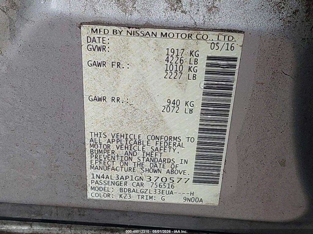 1N4AL3AP1GN370577 2016 NISSAN ALTIMA photo no. 9
