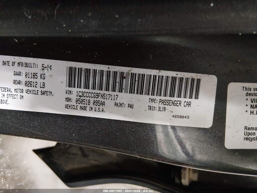 1C3CCCCG9FN517117 2015 CHRYSLER 200 photo no. 9