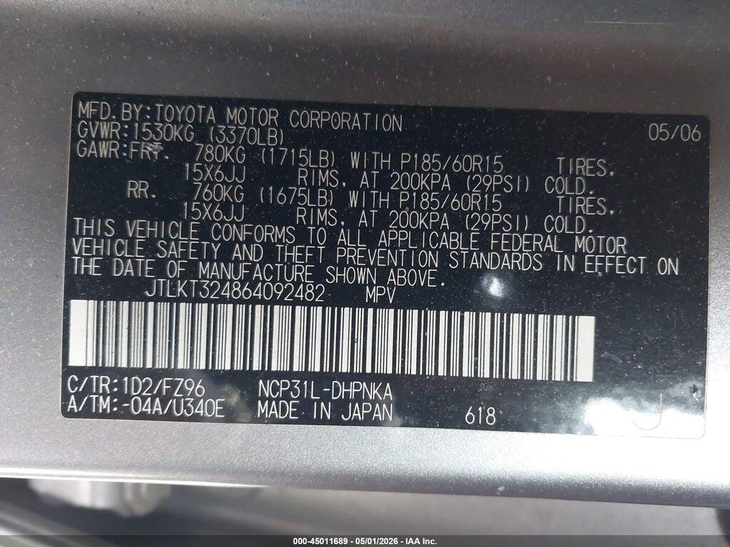 JTLKT324864092482 2006 SCION XB photo no. 9