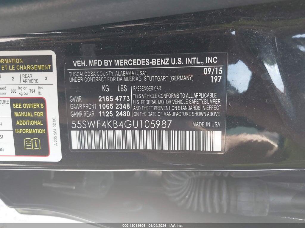 55SWF4KB4GU105987 2016 MERCEDES-BENZ C 300 photo no. 9
