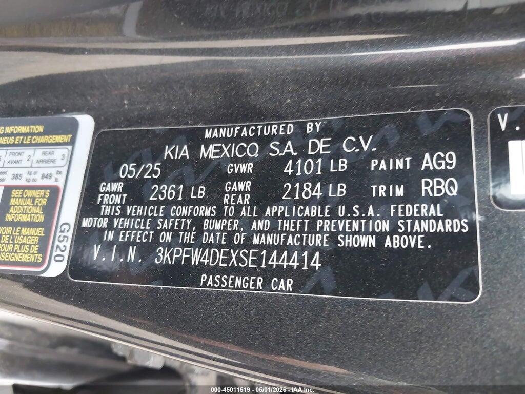 3KPFW4DEXSE144414 2025 KIA K4 photo no. 9