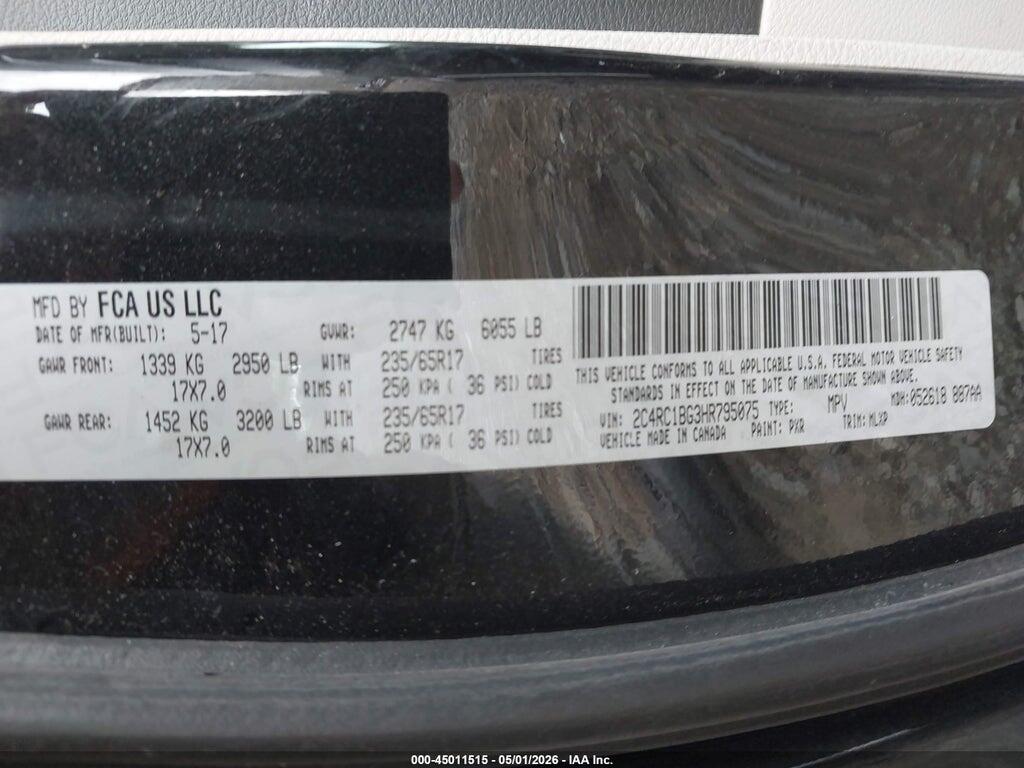 2C4RC1BG3HR795075 2017 CHRYSLER PACIFICA photo no. 9