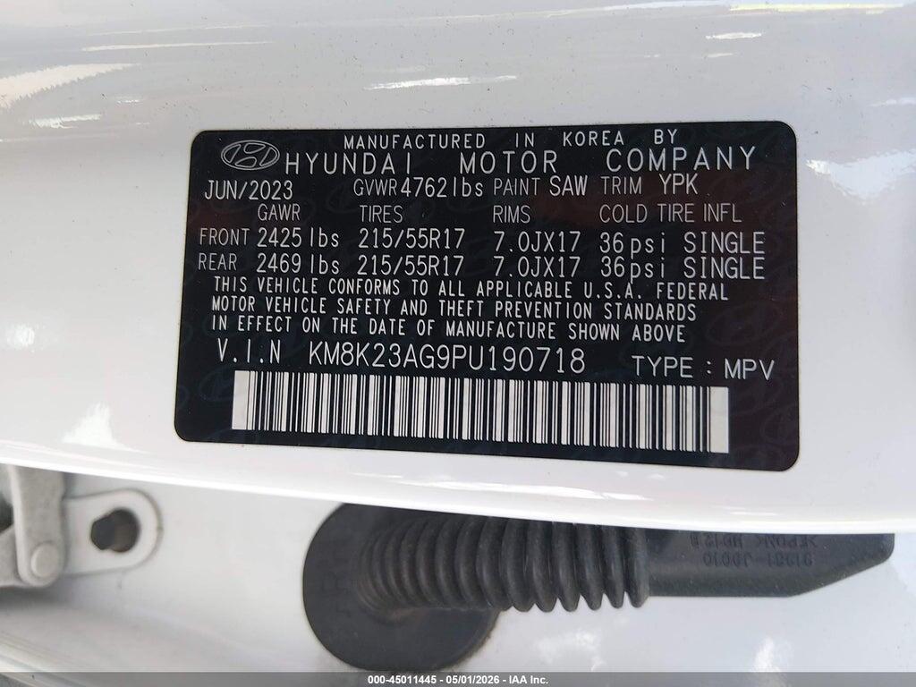 KM8K23AG9PU190718 2023 HYUNDAI KONA ELECTRIC photo no. 9