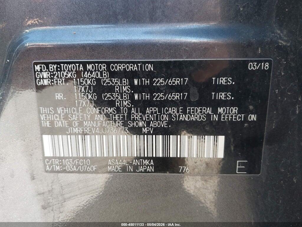 JTMRFREV4JJ736773 2018 TOYOTA RAV4 photo no. 9
