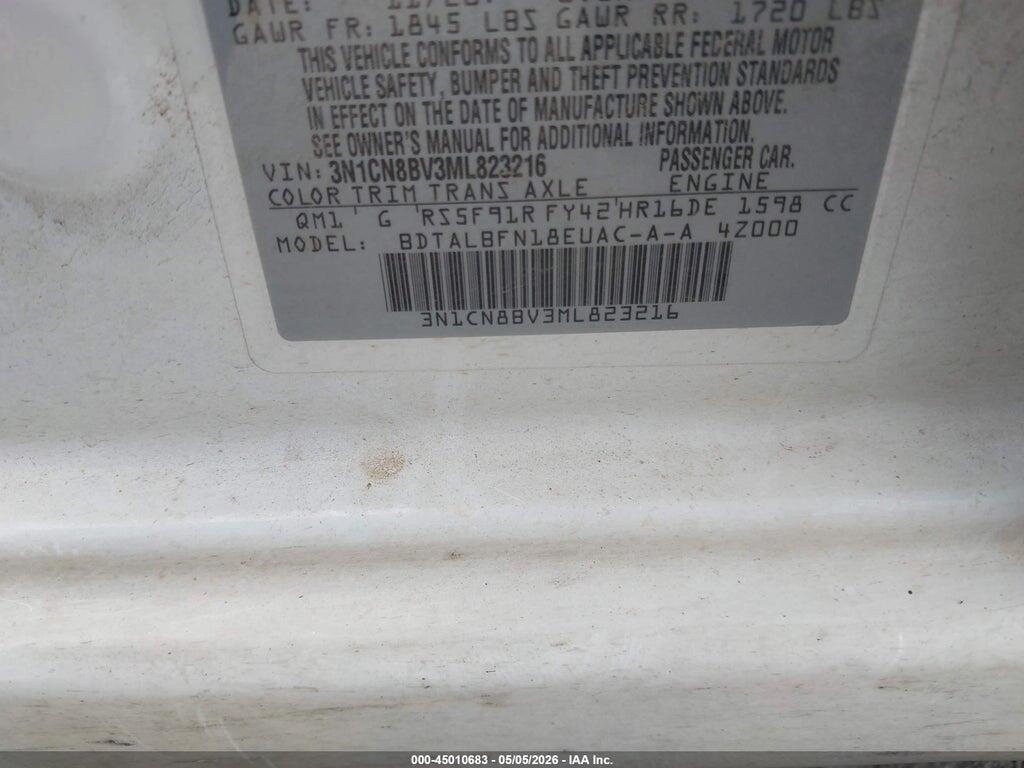 3N1CN8BV3ML823216 2021 NISSAN VERSA photo no. 9