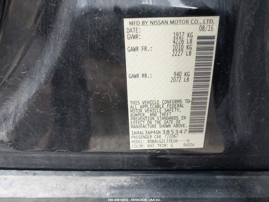 1N4AL3AP4GN385347 2016 NISSAN ALTIMA photo no. 9