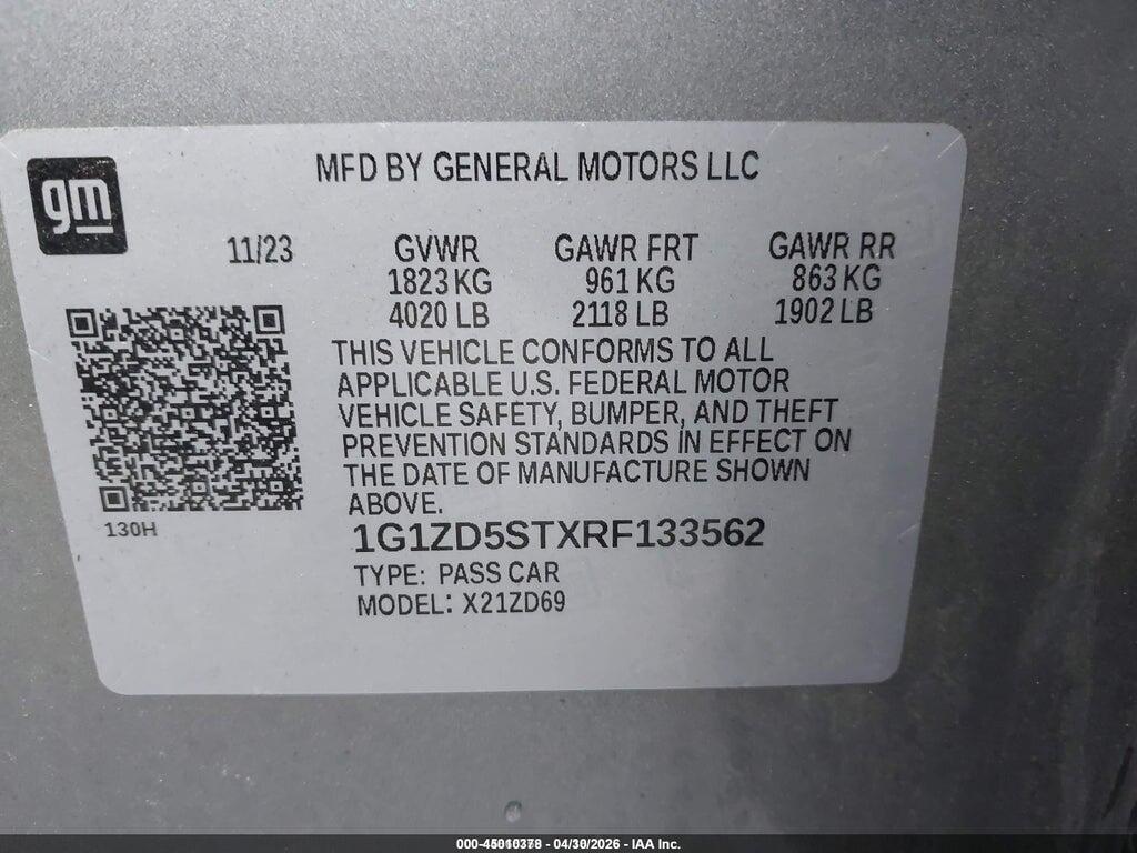 1G1ZD5STXRF133562 2024 CHEVROLET MALIBU photo no. 9