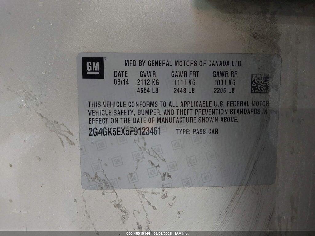 2G4GK5EX5F9123461 2015 BUICK REGAL photo no. 9