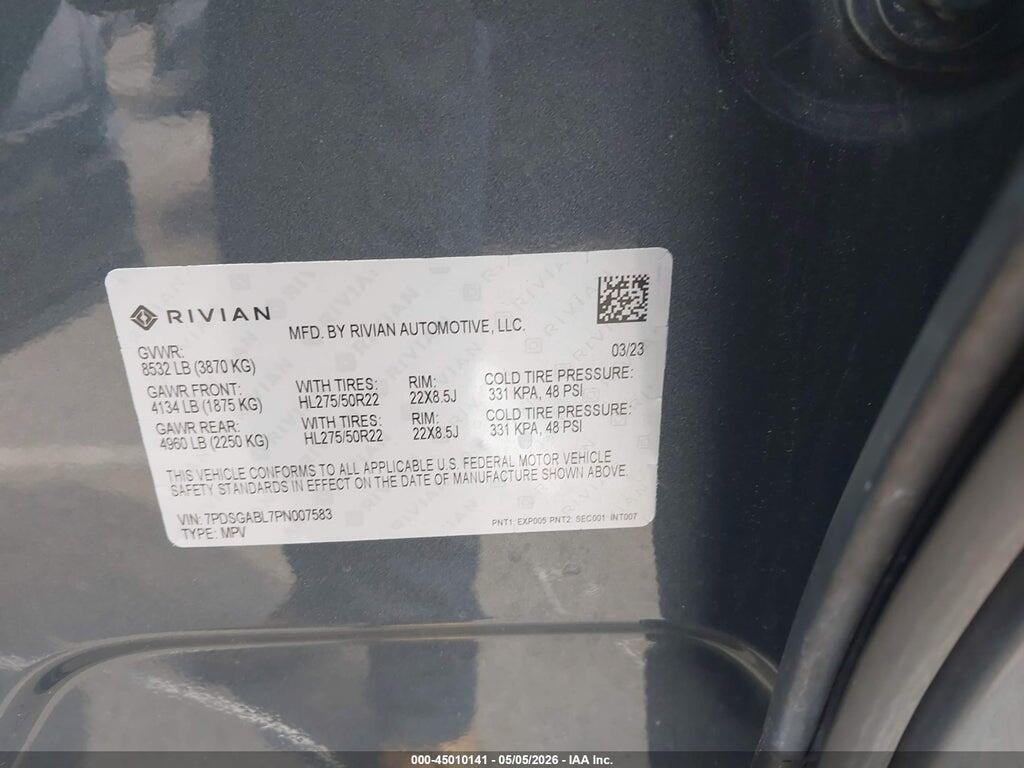 7PDSGABL7PN007583 2023 RIVIAN R1S photo no. 9