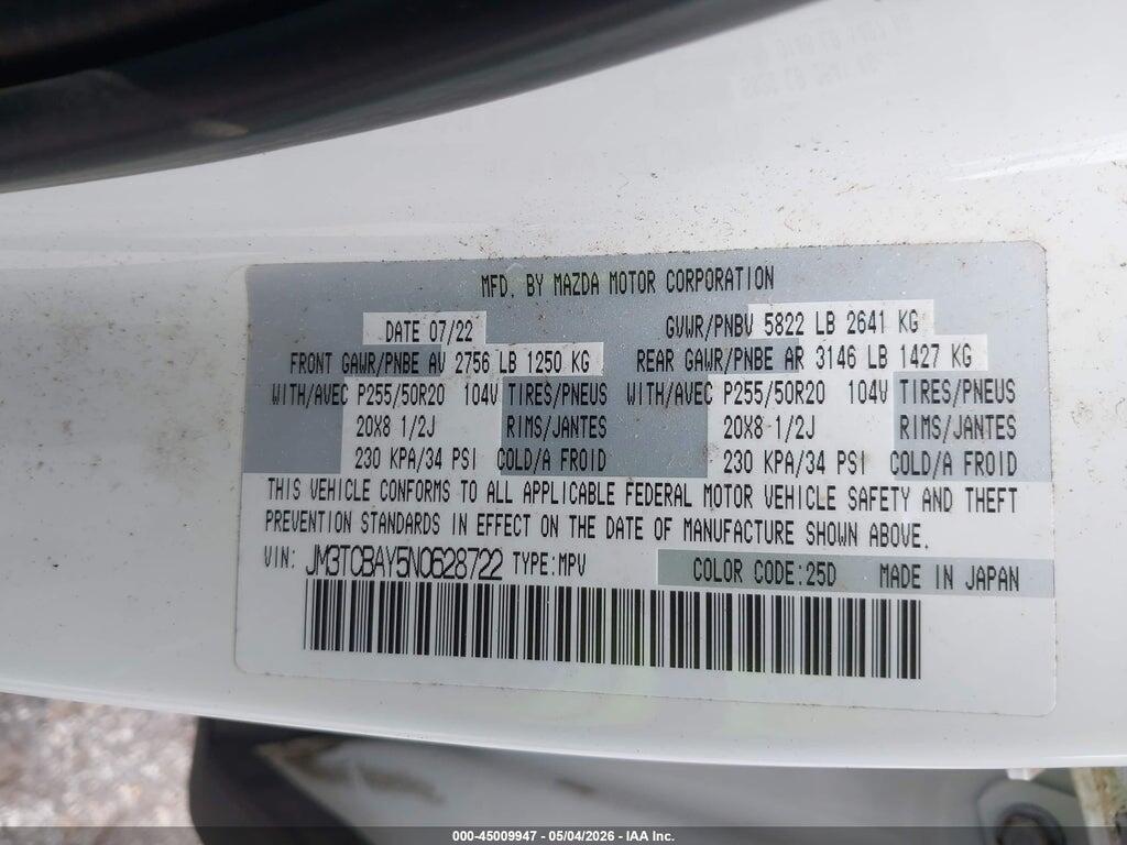 JM3TCBAY5N0628722 2022 MAZDA CX-9 photo no. 9