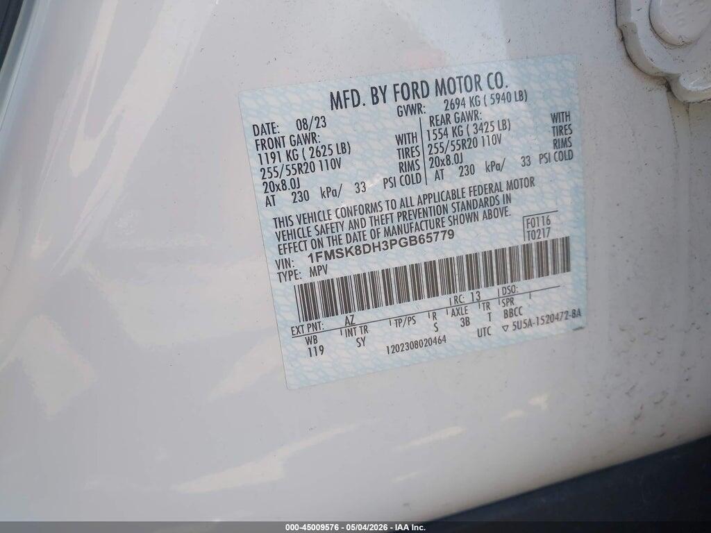 1FMSK8DH3PGB65779 2023 FORD EXPLORER photo no. 9