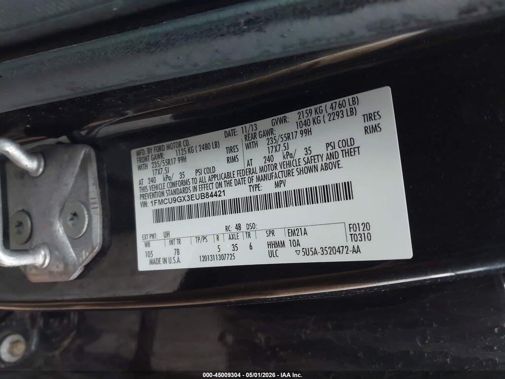 1FMCU9GX3EUB84421 2014 FORD ESCAPE photo no. 9
