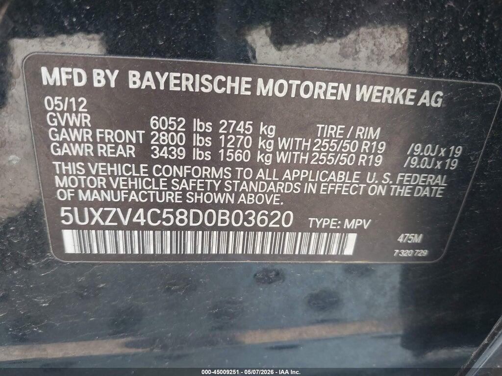 5UXZV4C58D0B03620 2013 BMW X5 photo no. 9