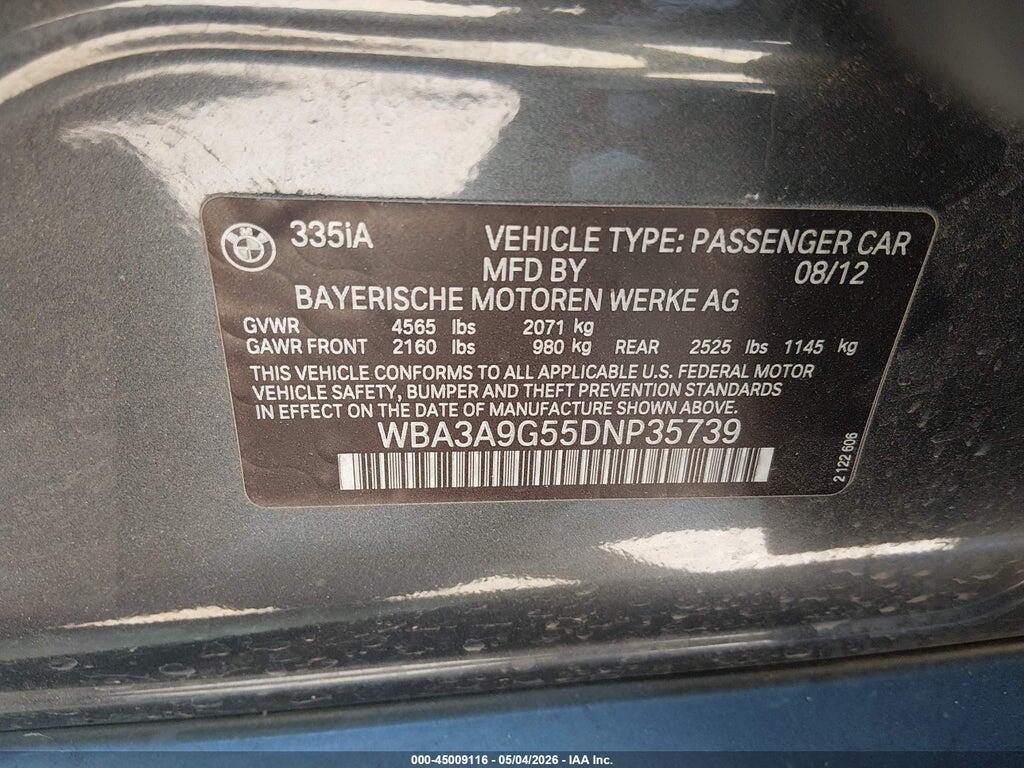 WBA3A9G55DNP35739 2013 BMW 335I photo no. 9