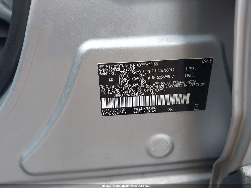 JTMRJREV4JD248324 2018 TOYOTA RAV4 HYBRID photo no. 9