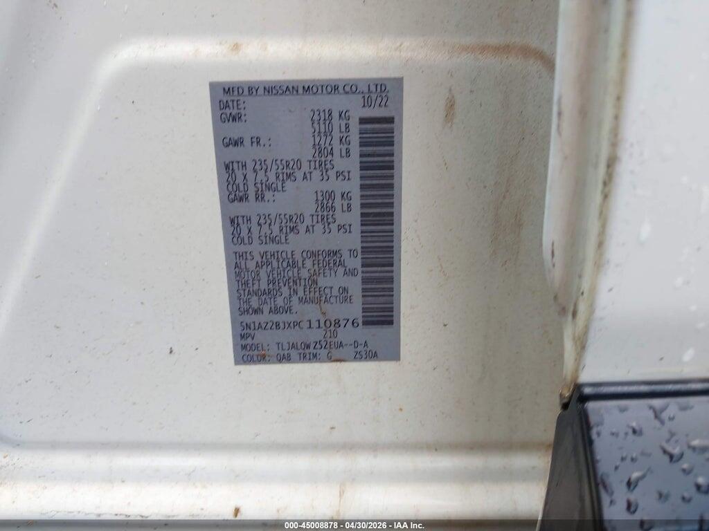 5N1AZ2BJXPC110876 2023 NISSAN MURANO photo no. 9