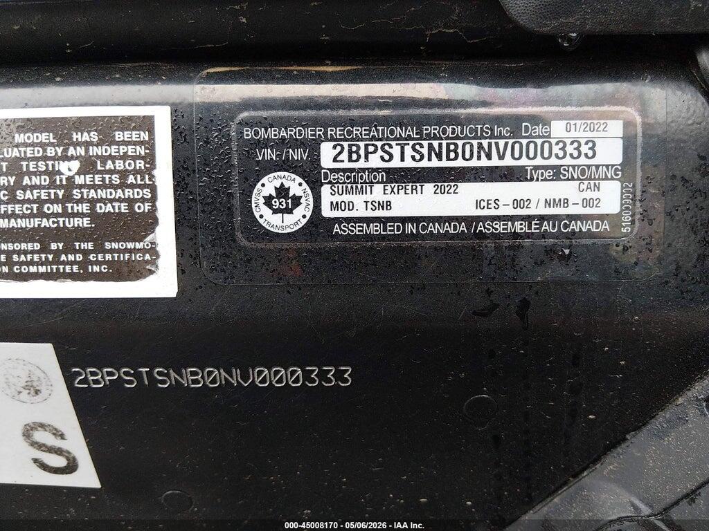 2BPSTSNB0NV000333 2022 SKI-DOO SUMMIT 850 E-TEC photo no. 9