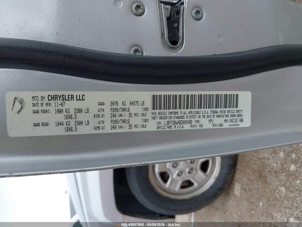 1J8FF28WX8D605489 2008 JEEP PATRIOT photo no. 9
