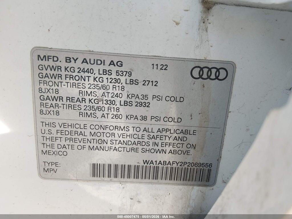WA1ABAFY2P2069556 2023 AUDI Q5 photo no. 9