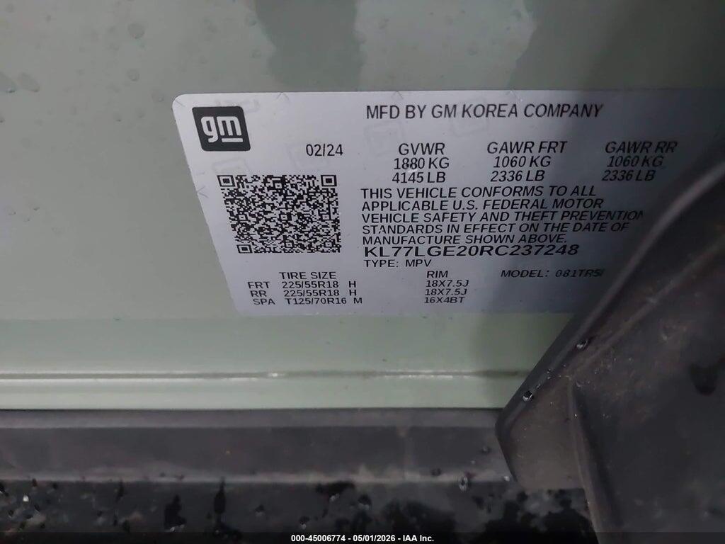 KL77LGE20RC237248 2024 CHEVROLET TRAX photo no. 9