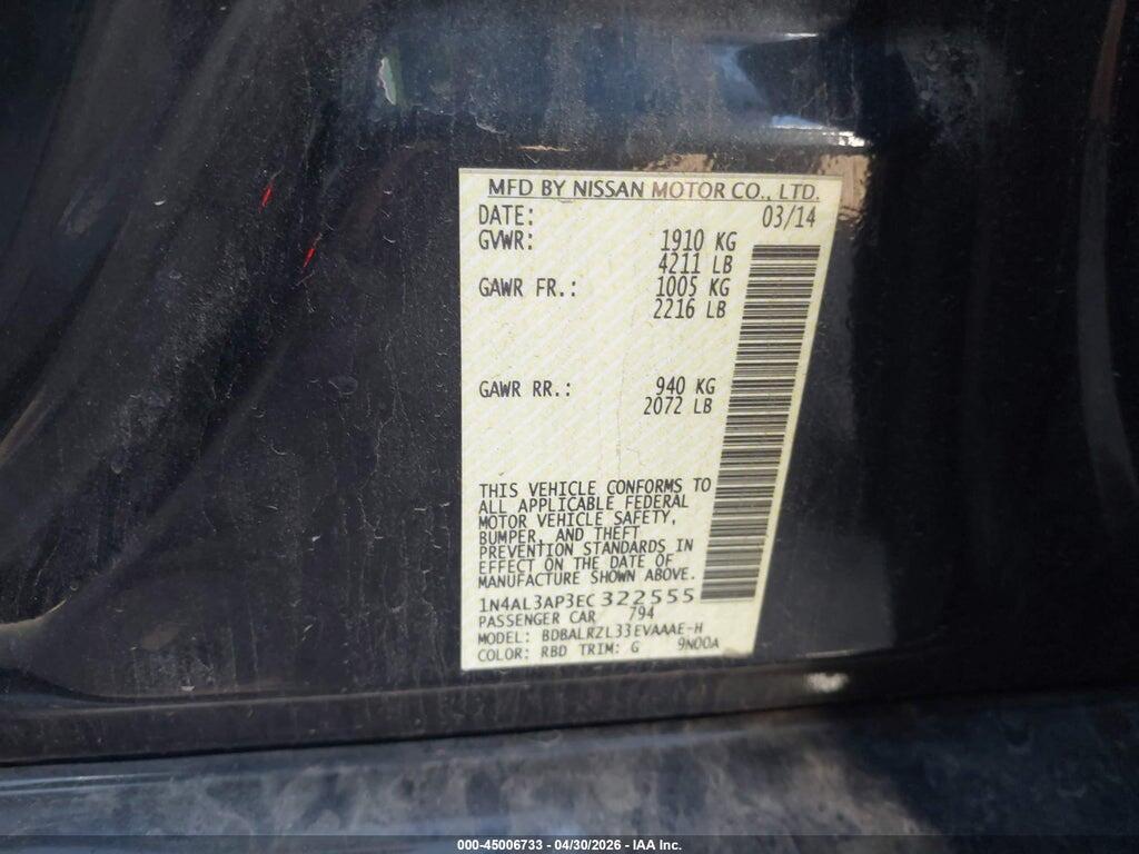 1N4AL3AP3EC322555 2014 NISSAN ALTIMA photo no. 9
